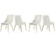 Pemberly Row Contemporary Cream Velvet Dining Chairs (Set of 4)