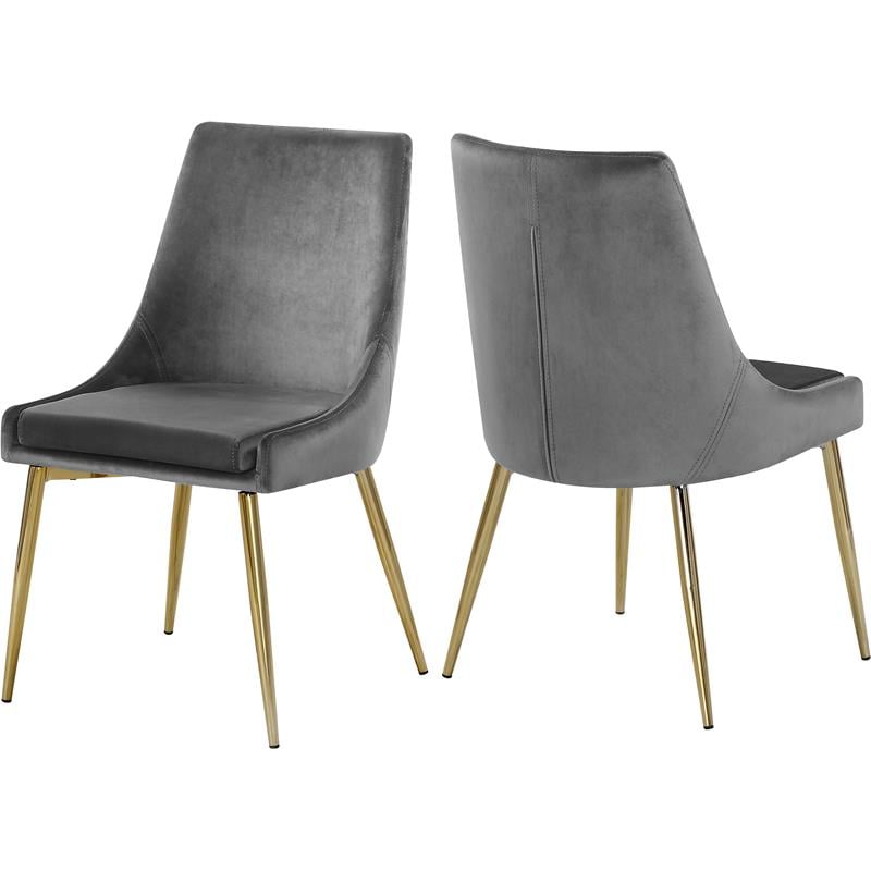 Pemberly Row Contemporary Gray Velvet Dining Chairs (Set of 4)