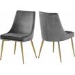 Pemberly Row Contemporary Gray Velvet Dining Chairs (Set of 4)