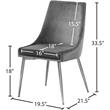 Pemberly Row Contemporary Gray Velvet Dining Chairs (Set of 6)