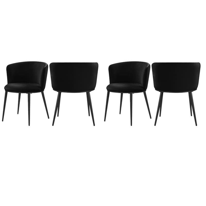 Pemberly Row Contemporary Black Velvet Dining Chairs (Set of 4)