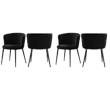 Pemberly Row Contemporary Black Velvet Dining Chairs (Set of 4)