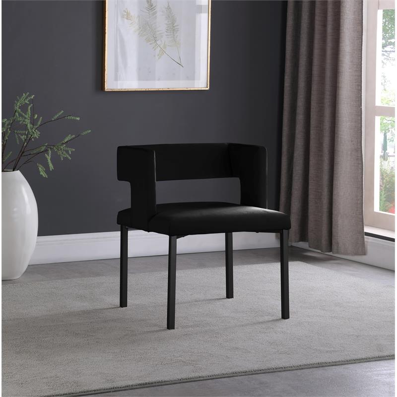 Pemberly Row Contemporary Black Velvet Dining Chairs (Set of 6)