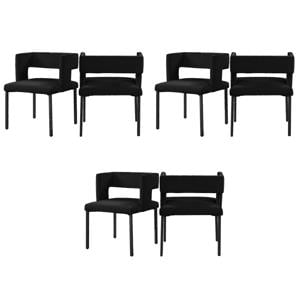 Pemberly Row Contemporary Black Velvet Dining Chairs (Set of 6)