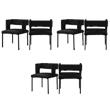Pemberly Row Contemporary Black Velvet Dining Chairs (Set of 6)