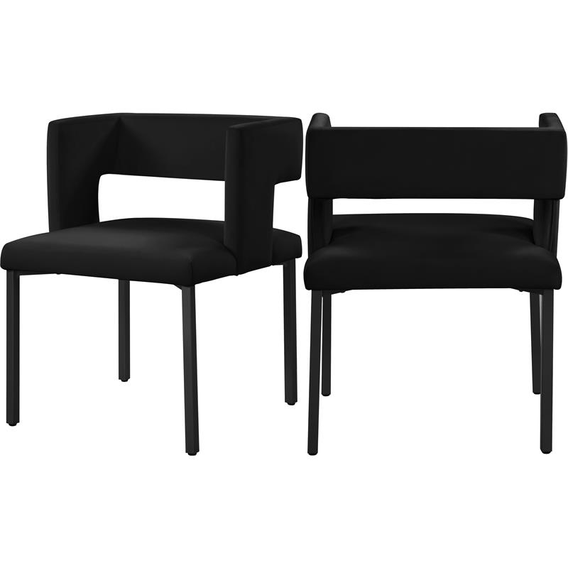 Pemberly Row Contemporary Black Velvet Dining Chairs (Set of 4)
