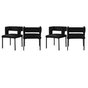 Pemberly Row Contemporary Black Velvet Dining Chairs (Set of 4)