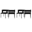 Pemberly Row Contemporary Black Velvet Dining Chairs (Set of 4)