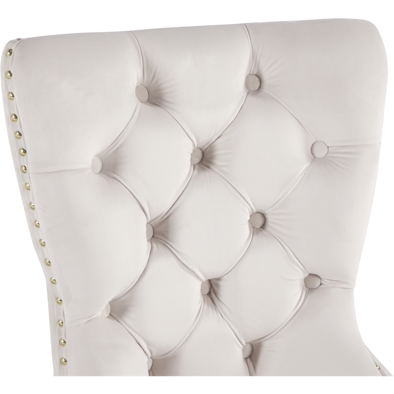 Pemberly Row Contemporary Cream Velvet Dining Chairs (Set of 6)