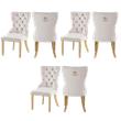 Pemberly Row Contemporary Cream Velvet Dining Chairs (Set of 6)