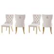 Pemberly Row Contemporary Cream Velvet Dining Chairs (Set of 4)