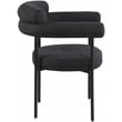 Pemberly Row Contemporary Black Boucle Fabric Dining Chairs Set of 6