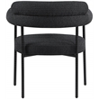 Pemberly Row Contemporary Black Boucle Fabric Dining Chairs Set of 6