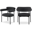 Pemberly Row Contemporary Black Boucle Fabric Dining Chairs Set of 4