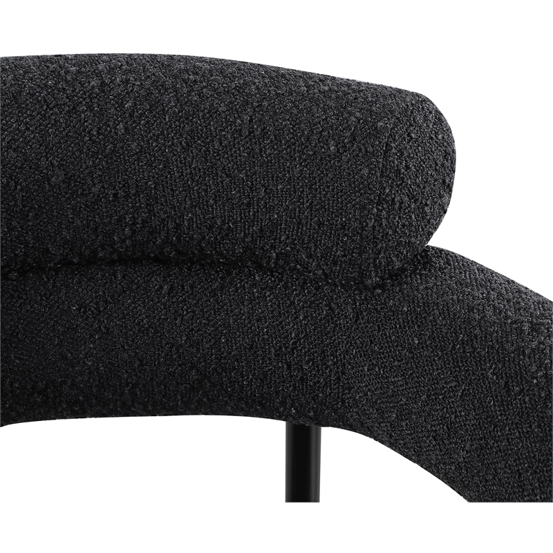 Pemberly Row Contemporary Black Boucle Fabric Dining Chairs Set of 4