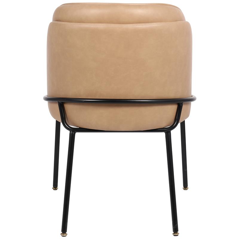 Pemberly Row Contemporary Tan Vegan Leather Dining Chairs (Set of 6)
