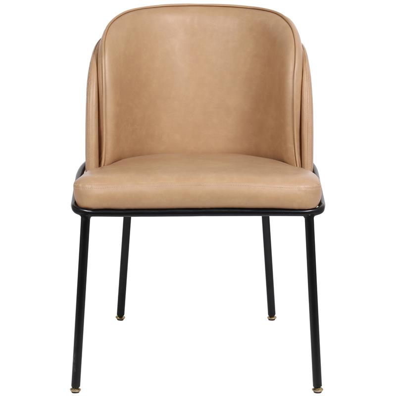 Pemberly Row Contemporary Tan Vegan Leather Dining Chairs (Set of 6)