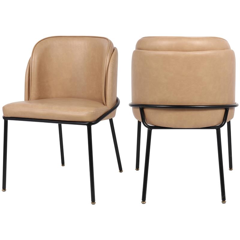 Pemberly Row Contemporary Tan Vegan Leather Dining Chairs (Set of 4)