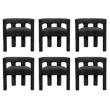 Pemberly Row Contemporary Set of 6 Black Boucle Fabric Accent/Dining Chairs