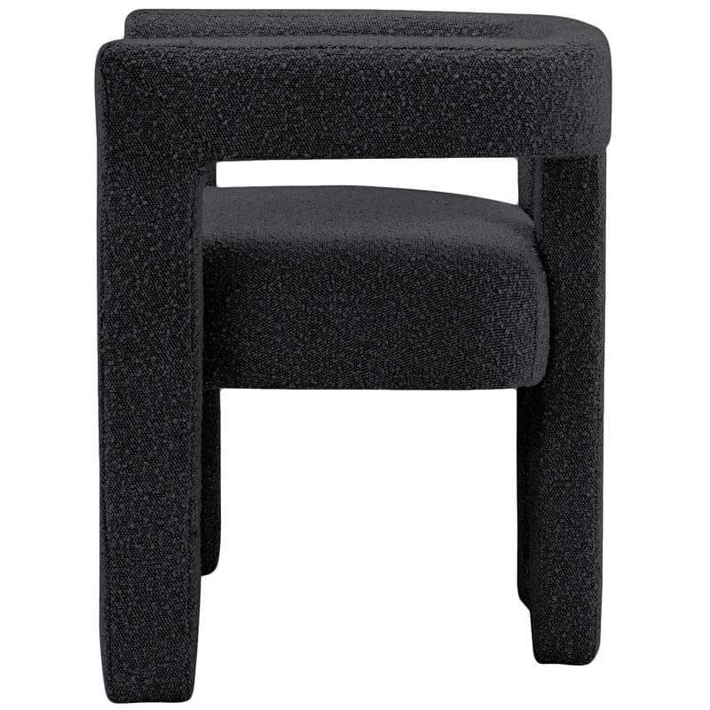 Pemberly Row Contemporary Set of 2 Black Boucle Fabric Accent/Dining Chairs