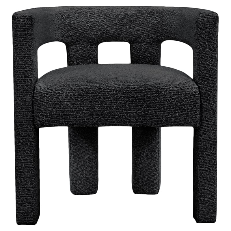 Pemberly Row Contemporary Set of 2 Black Boucle Fabric Accent/Dining Chairs