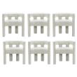 Pemberly Row Contemporary Set of 6 Cream Boucle Fabric Accent/Dining Chairs