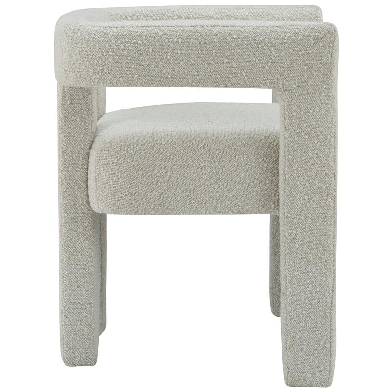 Pemberly Row Contemporary Set of 2 Cream Boucle Fabric Accent/Dining Chairs
