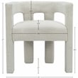 Pemberly Row Contemporary Set of 2 Cream Boucle Fabric Accent/Dining Chairs