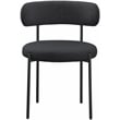 Pemberly Row Contemporary Set of 4 Black Boucle Fabric Dining Chairs
