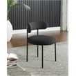 Pemberly Row Contemporary Set of 4 Black Boucle Fabric Dining Chairs