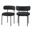 Pemberly Row Contemporary Set of 4 Black Boucle Fabric Dining Chairs