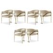 Pemberly Row Contemporary Beige Velvet Dining Chairs (Set of 6)