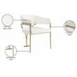 Pemberly Row Contemporary Cream Vegan Leather Dining Chairs (Set of 6)