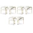 Pemberly Row Contemporary Cream Vegan Leather Dining Chairs (Set of 6)