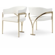 Pemberly Row Contemporary Cream Vegan Leather Dining Chairs (Set of 4)