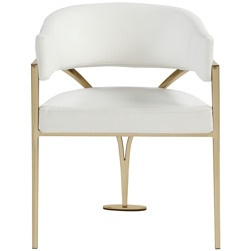 Pemberly Row Contemporary Cream Vegan Leather Dining Chairs (Set of 4)