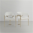 Pemberly Row Contemporary Cream Vegan Leather Dining Chairs (Set of 4)