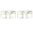 Pemberly Row Contemporary Cream Vegan Leather Dining Chairs (Set of 4)