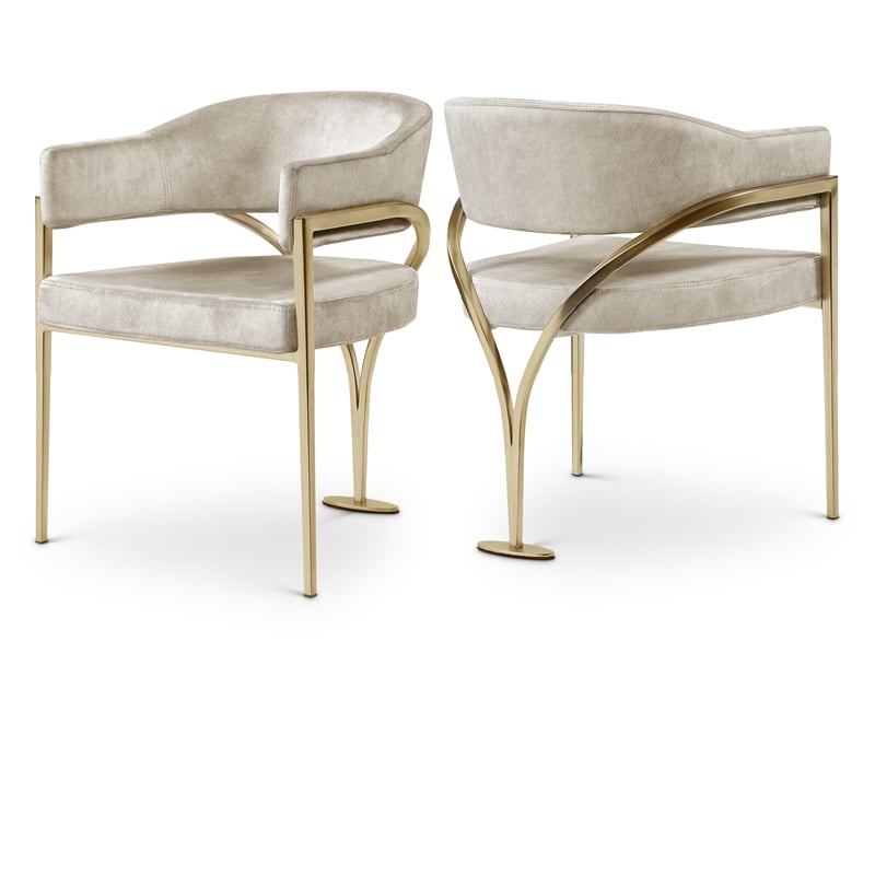 Pemberly Row Contemporary Stone Velvet Dining Chairs (Set of 6)