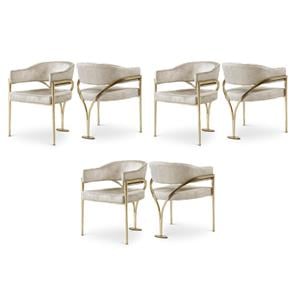 Pemberly Row Contemporary Stone Velvet Dining Chairs (Set of 6)