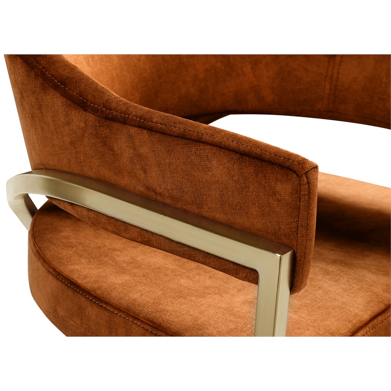 Pemberly Row Contemporary Cognac Velvet Dining Chairs (Set of 6)