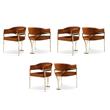 Pemberly Row Contemporary Cognac Velvet Dining Chairs (Set of 6)
