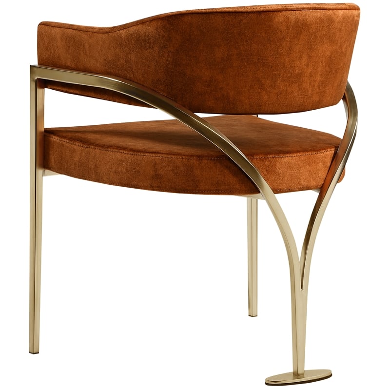 Pemberly Row Contemporary Cognac Velvet Dining Chairs (Set of 4)