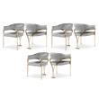 Pemberly Row Contemporary Gray Velvet Dining Chairs (Set of 6)