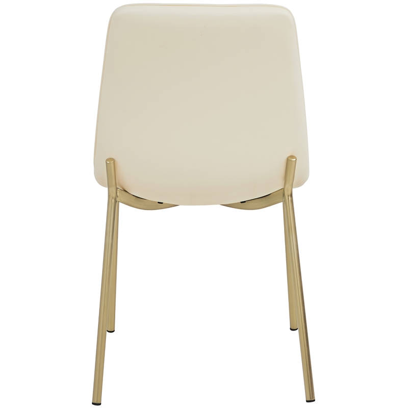 Pemberly Row Contemporary Cream Vegan Leather Dining Chairs (Set of 6)