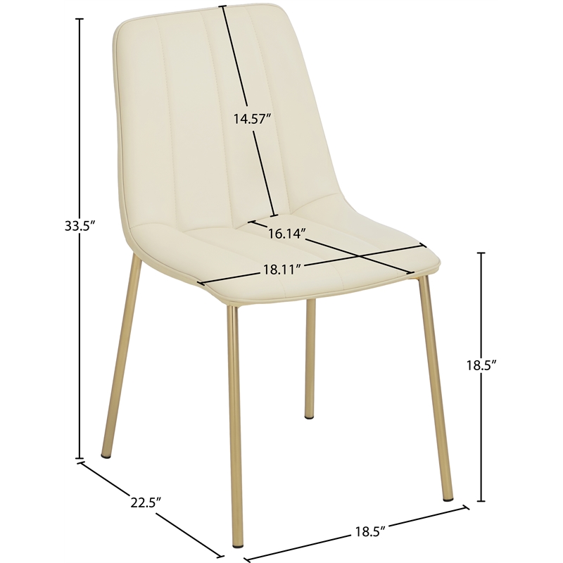 Pemberly Row Contemporary Cream Vegan Leather Dining Chairs (Set of 6)