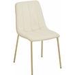 Pemberly Row Contemporary Cream Vegan Leather Dining Chairs (Set of 6)