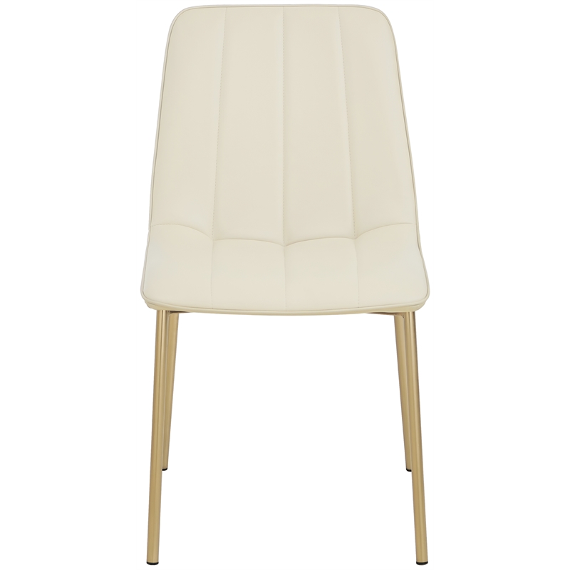 Pemberly Row Contemporary Cream Vegan Leather Dining Chairs (Set of 6)