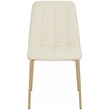 Pemberly Row Contemporary Cream Vegan Leather Dining Chairs (Set of 4)
