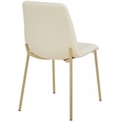 Pemberly Row Contemporary Cream Vegan Leather Dining Chairs (Set of 4)